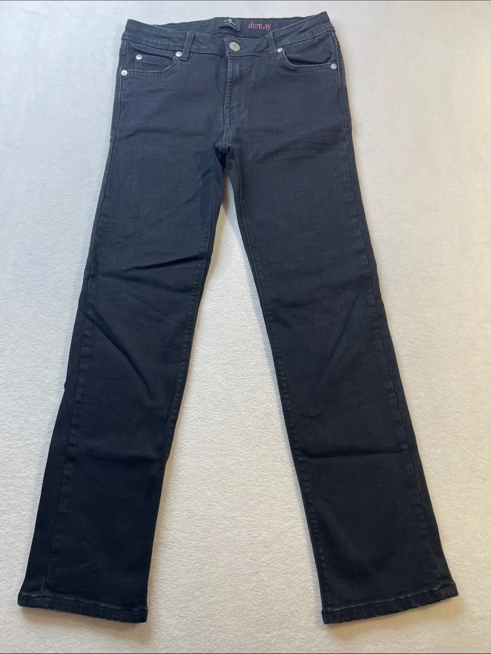 7 For All Mankind GIRLS SIZE 10  Black Straight-Leg Jeans